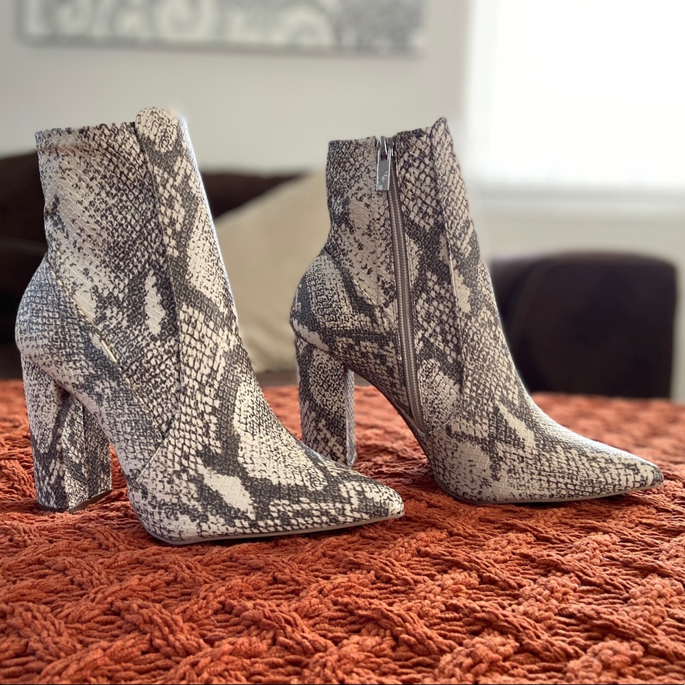 Snake Print Booties